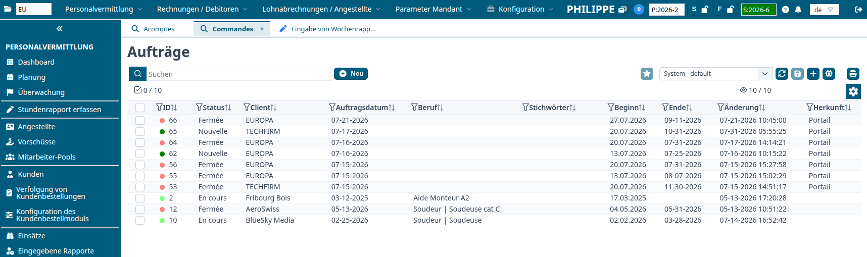 Bestellliste