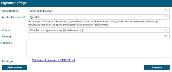 Elektronisch signierter Vertrag