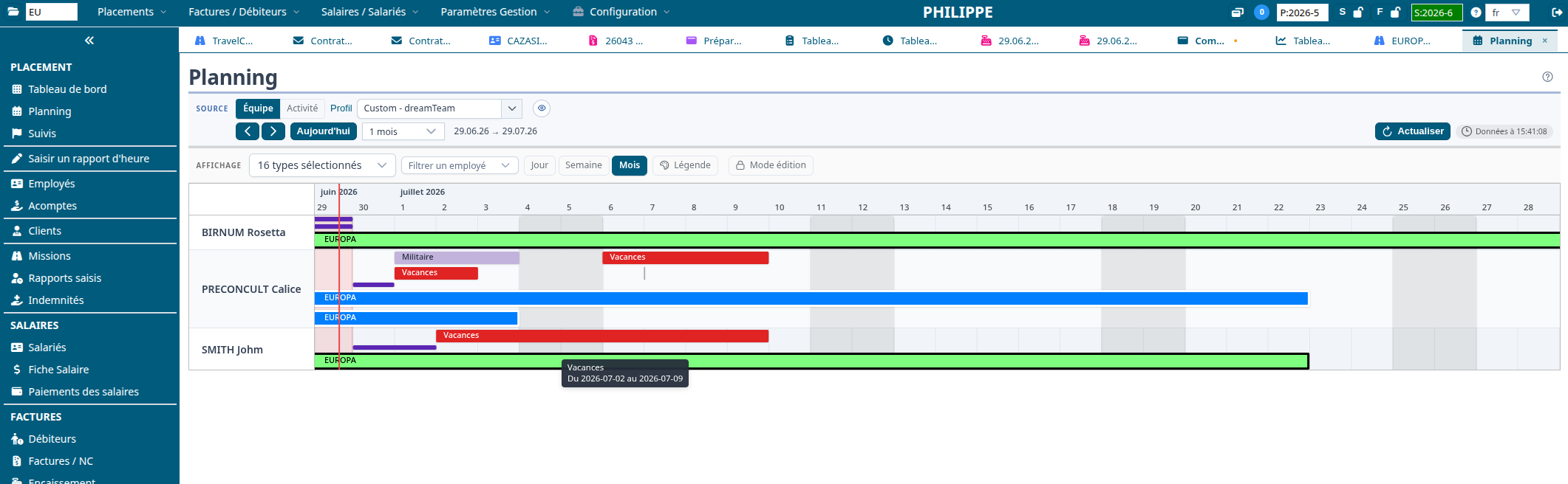 Vue planning